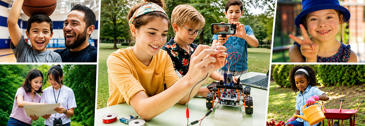 Children participating in recreational, educational and outdoor activities.