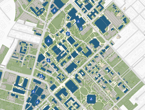 UK campus map with lacatation spaces.